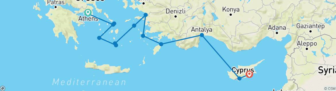 Carte du circuit Les histoires de la Méditerranée
