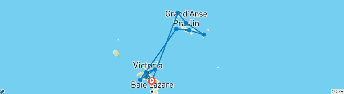 Image d'une carte montrant l'itinéraire du circuit