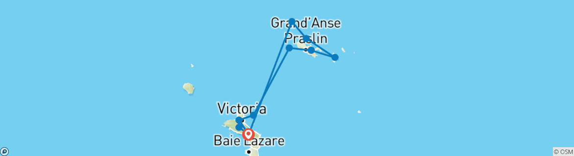 Image d'une carte montrant l'itinéraire du circuit