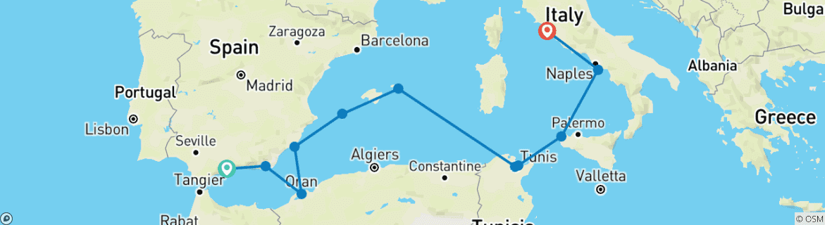 Imagen de un mapa que muestra la ruta del circuito