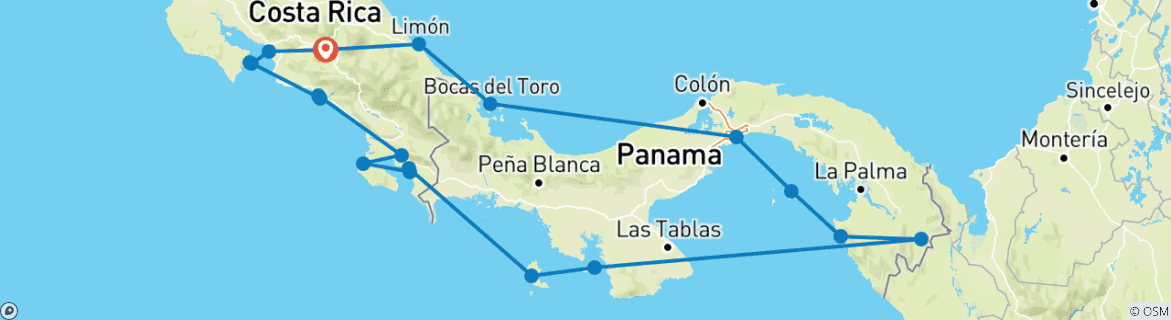 Imagen de un mapa que muestra la ruta del circuito