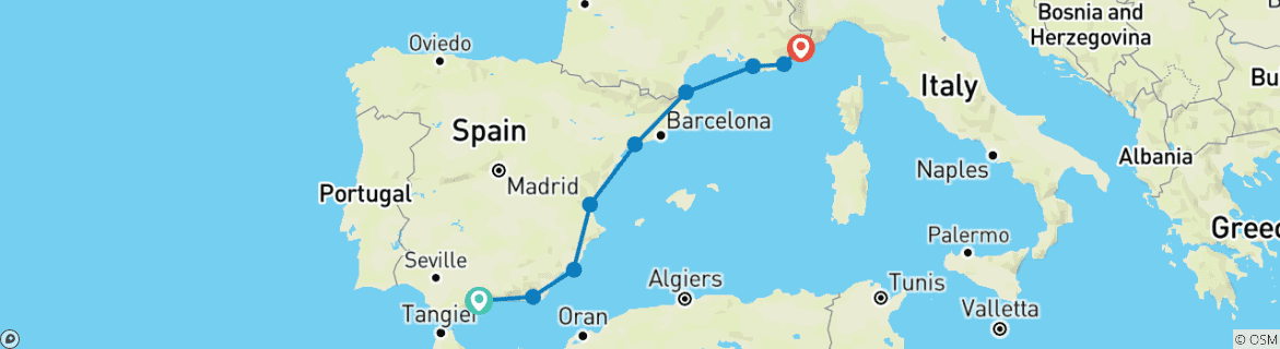 Imagen de un mapa que muestra la ruta del circuito