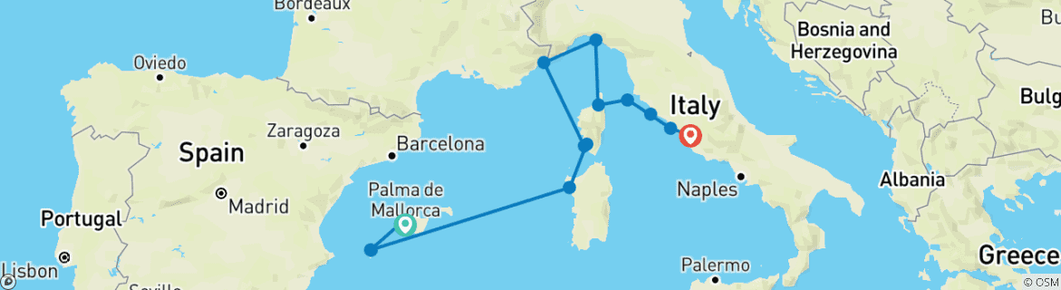 Imagen de un mapa que muestra la ruta del circuito