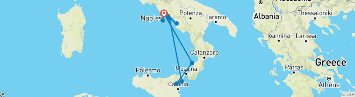 Image d'une carte montrant l'itinéraire du circuit