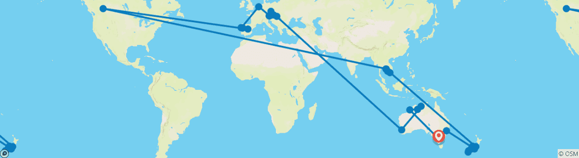 Image d'une carte montrant l'itinéraire du circuit