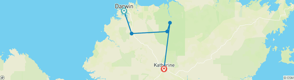 Image d'une carte montrant l'itinéraire du circuit
