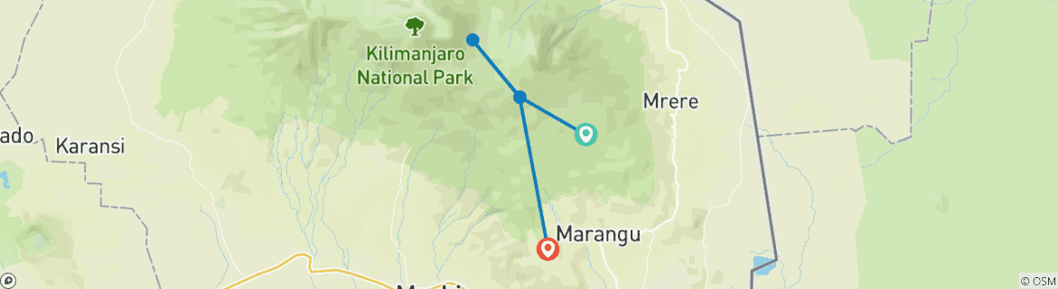 Image d'une carte montrant l'itinéraire du circuit