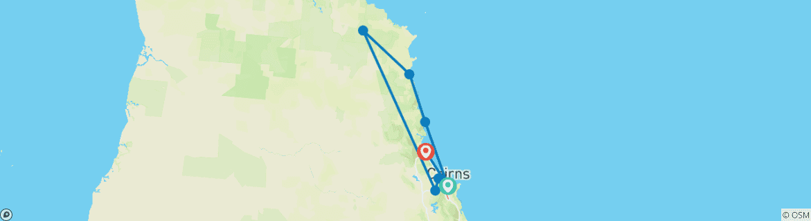 Image d'une carte montrant l'itinéraire du circuit