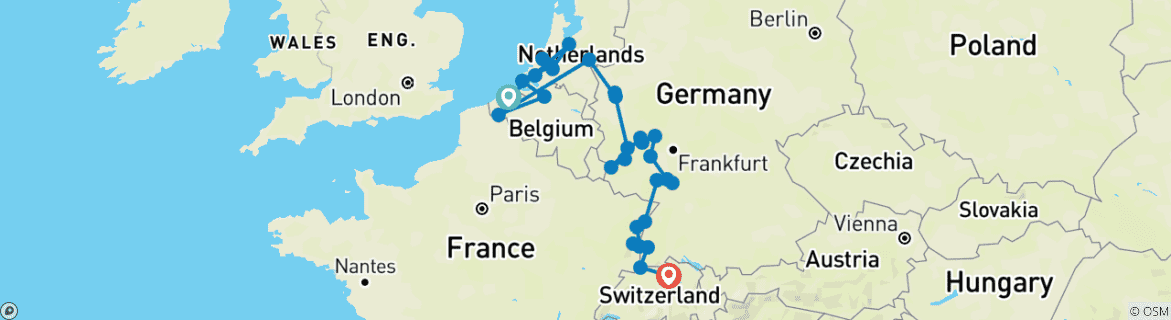 Imagen de un mapa que muestra la ruta del circuito