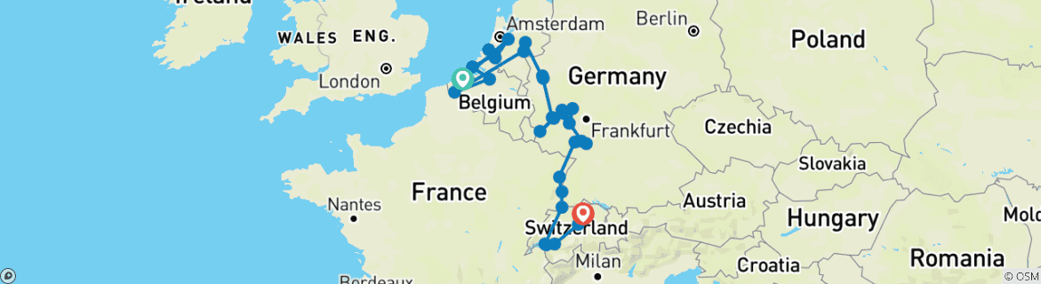 Imagen de un mapa que muestra la ruta del circuito
