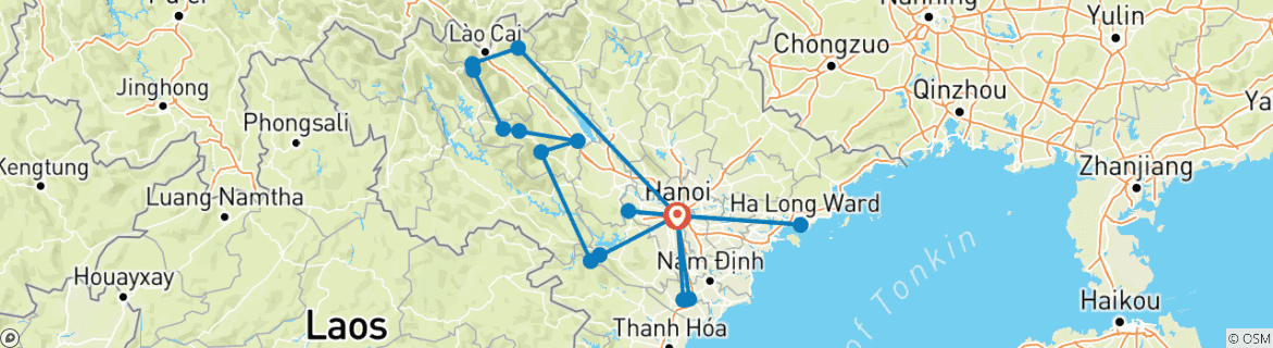 Carte du circuit Mystique Vietnam - 13 jours