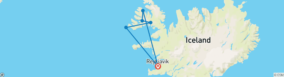 Mapa de Islandia: Aventura en los Fiordos Occidentales - 3 DÍAS/2 NOCHES
