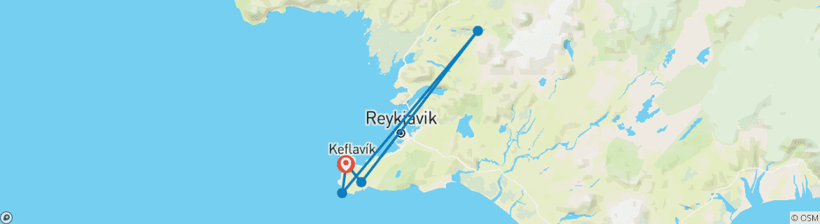 Foto van een kaart met de route van de rondreis
