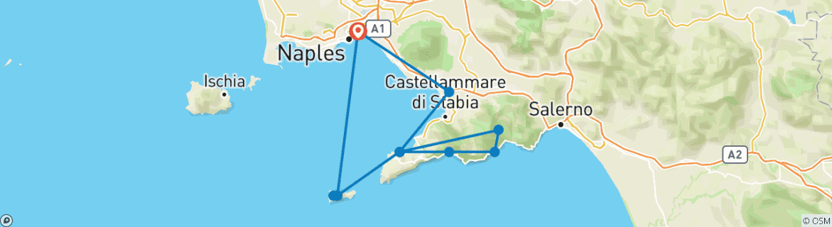 Image d'une carte montrant l'itinéraire du circuit