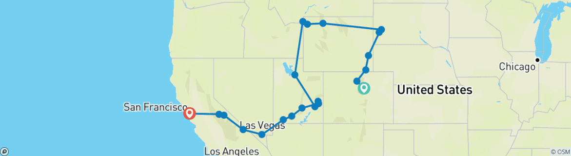 Imagen de un mapa que muestra la ruta del circuito