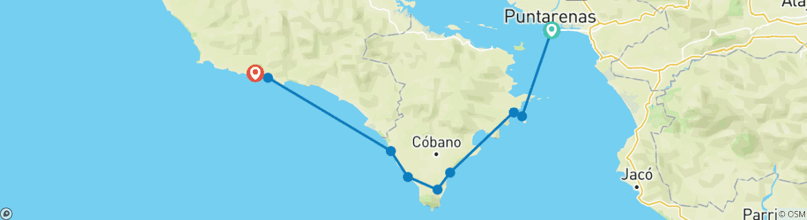 Imagen de un mapa que muestra la ruta del circuito