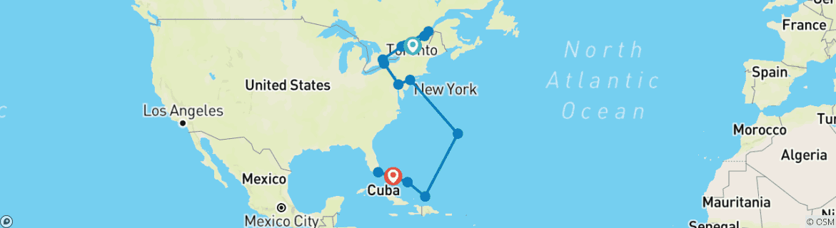 Imagen de un mapa que muestra la ruta del circuito
