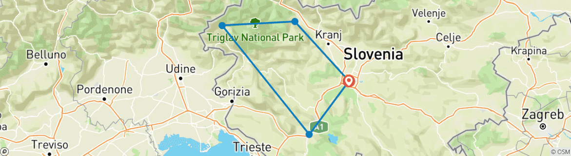 Karte mit der Reiseroute