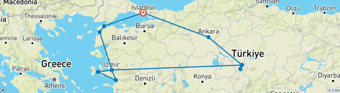 Imagen de un mapa que muestra la ruta del circuito