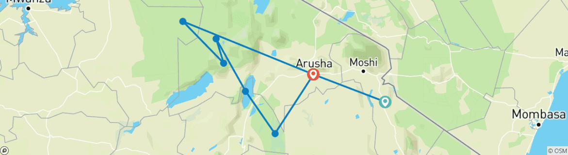 Image d'une carte montrant l'itinéraire du circuit