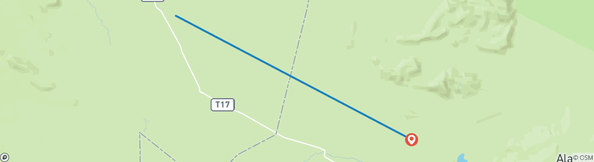 Image d'une carte montrant l'itinéraire du circuit