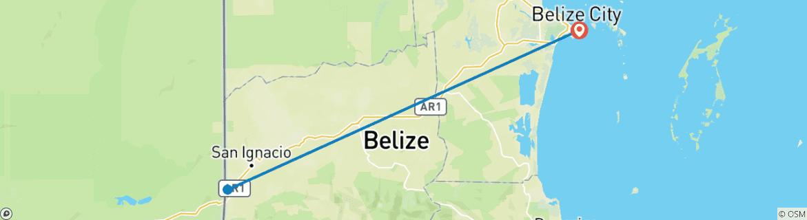 Image d'une carte montrant l'itinéraire du circuit