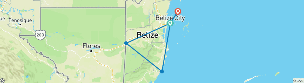 Image d'une carte montrant l'itinéraire du circuit