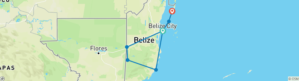 Image d'une carte montrant l'itinéraire du circuit
