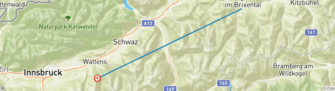 Image d'une carte montrant l'itinéraire du circuit