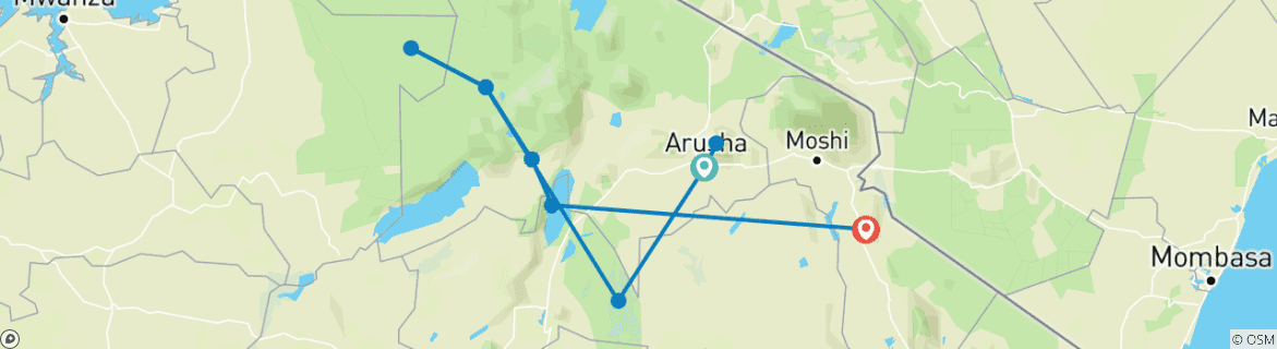 Image d'une carte montrant l'itinéraire du circuit