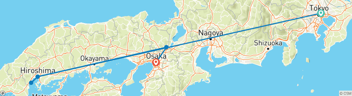 Image d'une carte montrant l'itinéraire du circuit