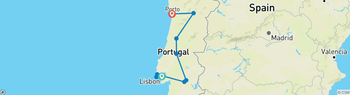 Image d'une carte montrant l'itinéraire du circuit