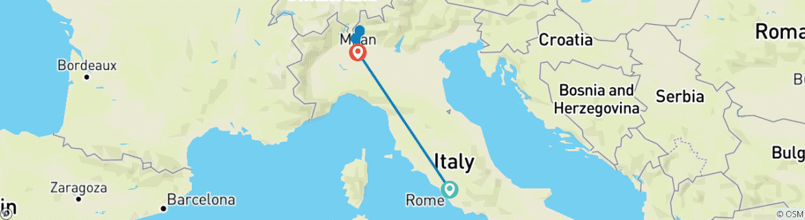 Image d'une carte montrant l'itinéraire du circuit