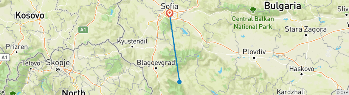 Image d'une carte montrant l'itinéraire du circuit