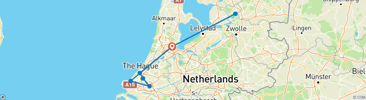 Image d'une carte montrant l'itinéraire du circuit