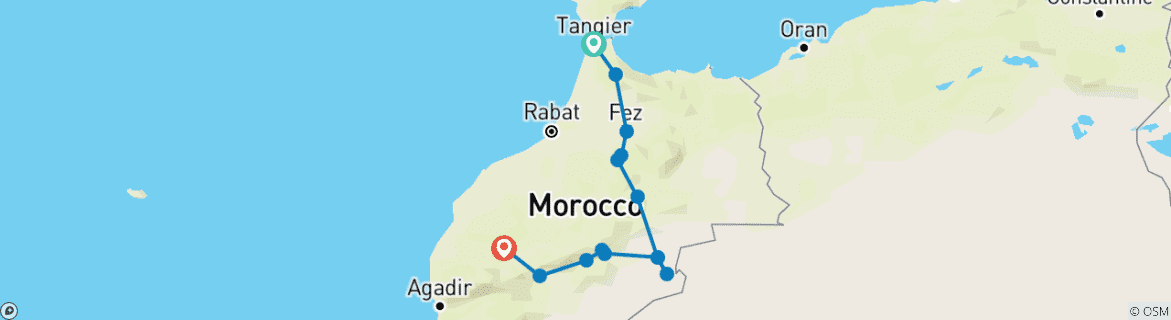 Imagen de un mapa que muestra la ruta del circuito