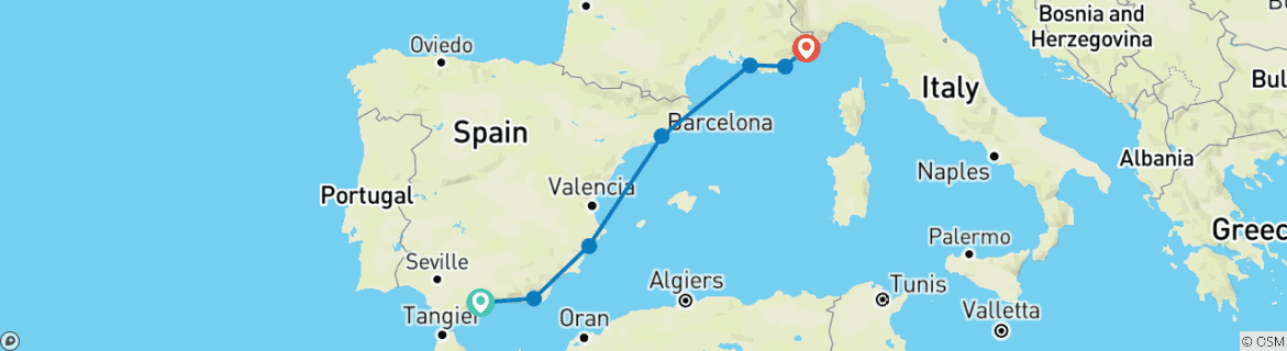 Imagen de un mapa que muestra la ruta del circuito