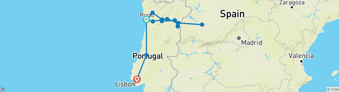 Image d'une carte montrant l'itinéraire du circuit