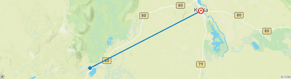 Image d'une carte montrant l'itinéraire du circuit