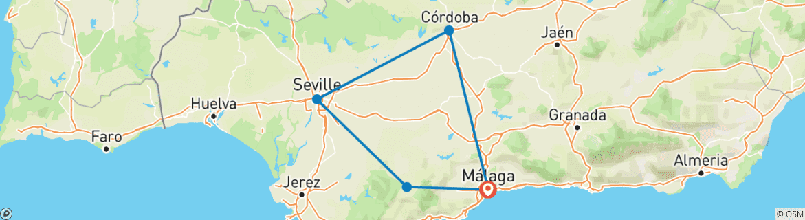 Image d'une carte montrant l'itinéraire du circuit