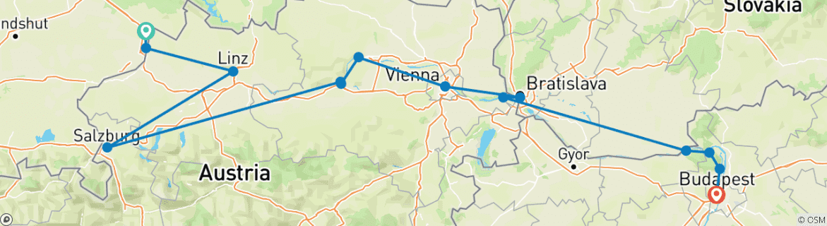 Imagen de un mapa que muestra la ruta del circuito