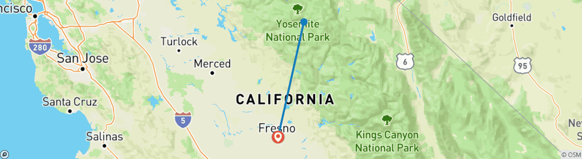 Image d'une carte montrant l'itinéraire du circuit