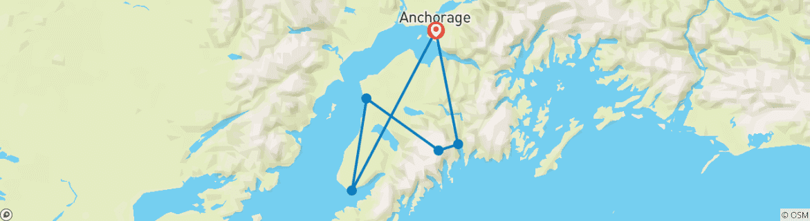 Image d'une carte montrant l'itinéraire du circuit