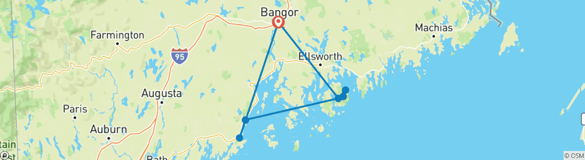 Image d'une carte montrant l'itinéraire du circuit