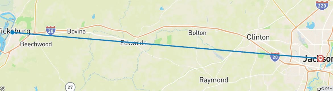 Foto van een kaart met de route van de rondreis