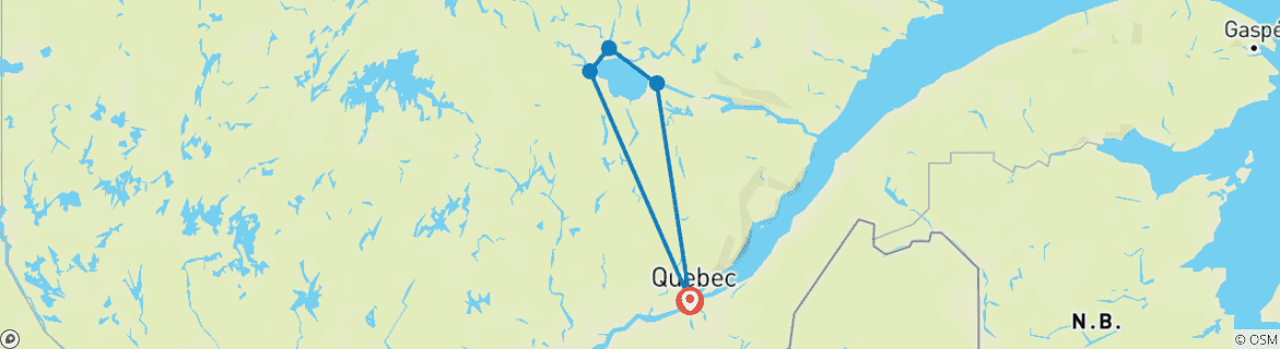 Image d'une carte montrant l'itinéraire du circuit