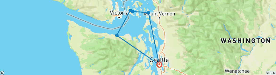Image d'une carte montrant l'itinéraire du circuit