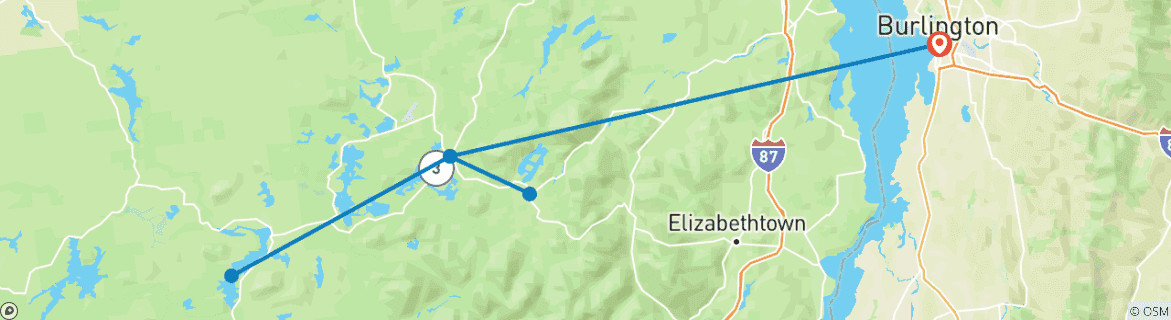 Image d'une carte montrant l'itinéraire du circuit
