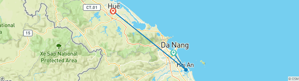 Image d'une carte montrant l'itinéraire du circuit