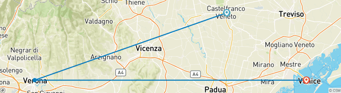 Image d'une carte montrant l'itinéraire du circuit